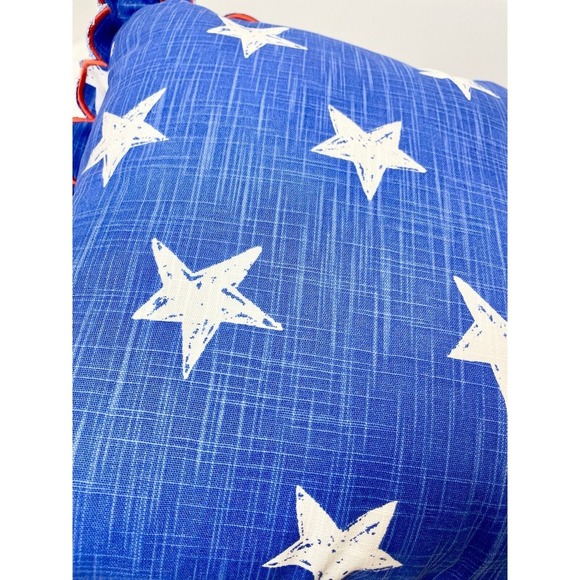 Scalloped Edge Printed Star Square Throw Pillow Blue White - Sun Squad - Picture 5 of 8